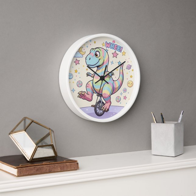 Wall Clock, 10" Round Natural Wood Frame Uhr (Büro)