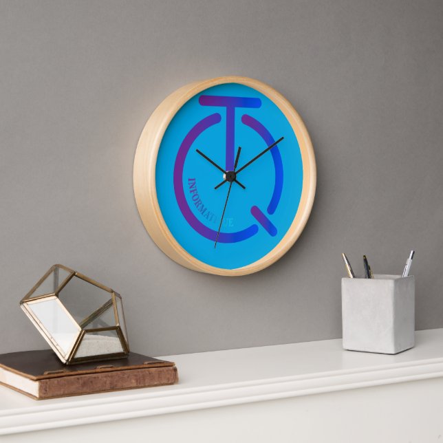 Wall Clock, 10" Round Natural Wood Frame Uhr (Büro)