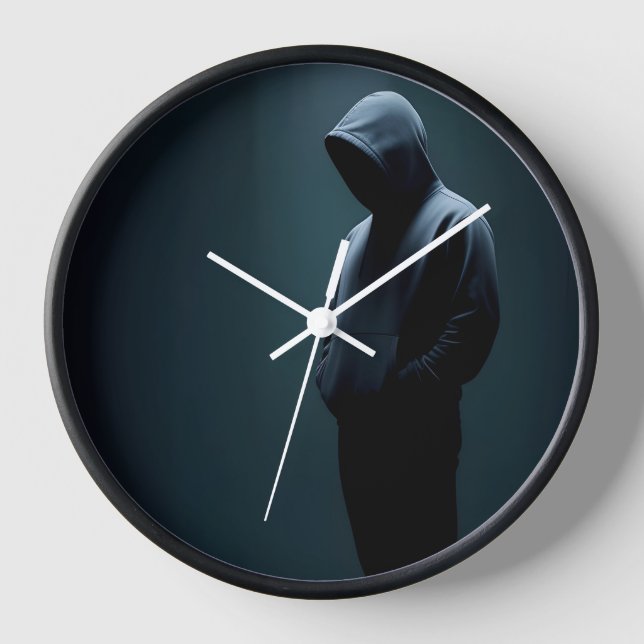 Wall Clock, 10" runder natürlicher Holzrahmen Uhr (Vorderseite)