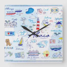 Wall Clock - ABCs of Hope Town Quadratische Wanduhr