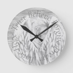 wall clock angel runde wanduhr