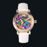 Wall Clock Armbanduhr<br><div class="desc">Colorful Exotic Floral Pattern-23148</div>
