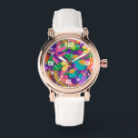 Wall Clock Armbanduhr<br><div class="desc">Colorful Exotic Floral Pattern-23148</div>