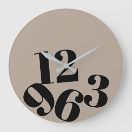 Wall Clock - Beige Hintergrundzahlen fallen Große Wanduhr