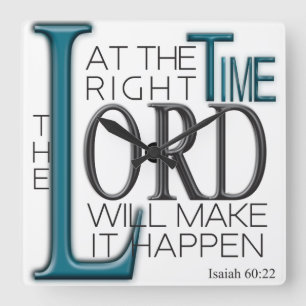 Wall Clock, Bibelverse, Isaiah 60:22 Quadratische Wanduhr