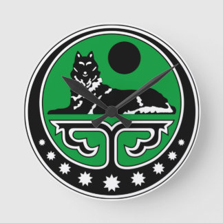 Wall Clock Chechen Wolf Runde Wanduhr