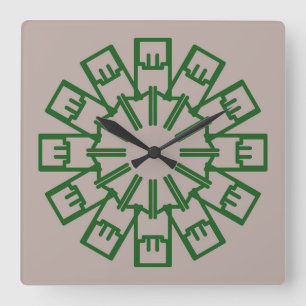 Wall Clock, Ein elegantes, vielfarbiges klassische Quadratische Wanduhr