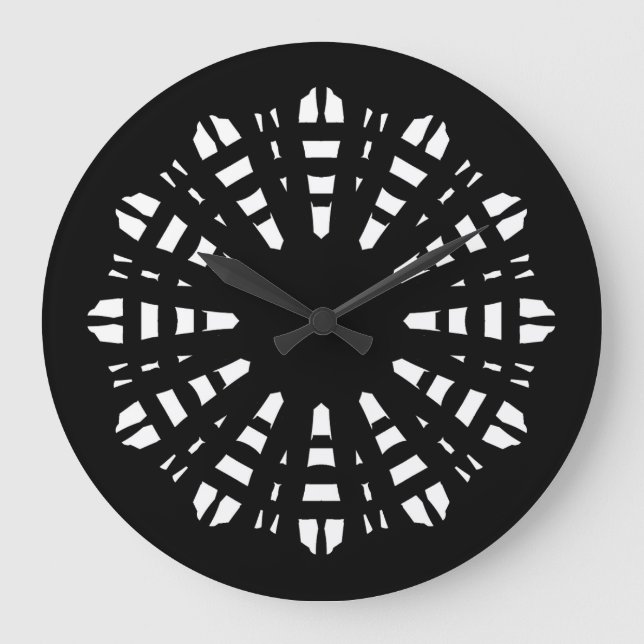 Wall Clock - Ein Schwarz-weißes klassisches Design Große Wanduhr (Vorderseite)