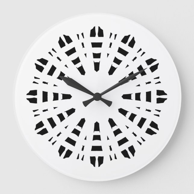 Wall Clock - Ein Schwarz-weißes klassisches Design Große Wanduhr (Vorderseite)