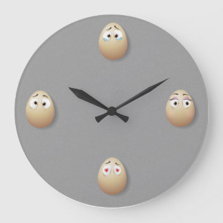 Wall Clock Kücheneier Dekoration grau schwarz Gesc Große Wanduhr