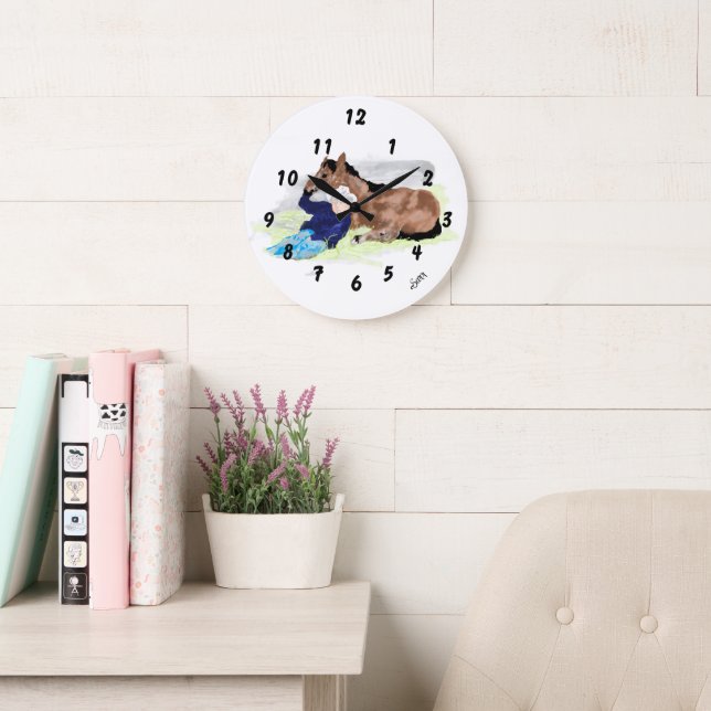 Wall Clock : Life Of A Cowboy . Große Wanduhr (Lesesaal)