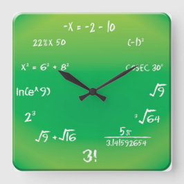 Wall Clock - Math Pop Quiz Clock Quadratische Wanduhr