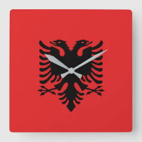 Wall Clock mit der Flagge Albaniens