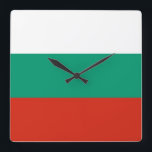 Wall Clock mit der Flagge Bulgariens Quadratische Wanduhr<br><div class="desc">Phantastische patriotische Wanduhr mit Flagge von Bulgarien. Dieses Produkt ist anpassbar.</div>