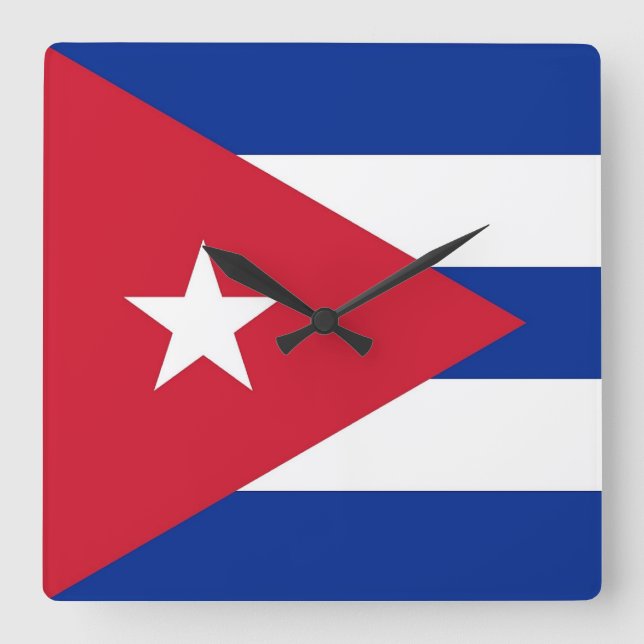 Wall Clock mit der Flagge Kubas Quadratische Wanduhr (Vorderseite)