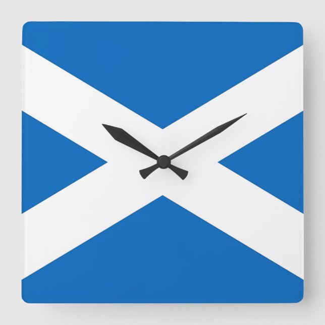 Wall Clock mit der Flagge Schottlands Quadratische Wanduhr (Vorderseite)