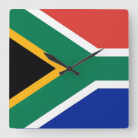 Wall Clock mit der Flagge Südafrikas