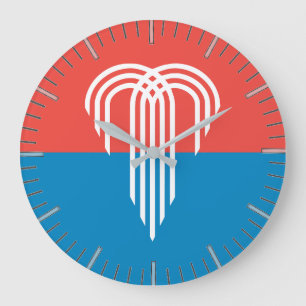 Wall Clock mit der Flagge von Kansas City, Missour Große Wanduhr