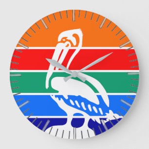 Wall Clock mit der Flagge von St. Petersburg, Flor Große Wanduhr