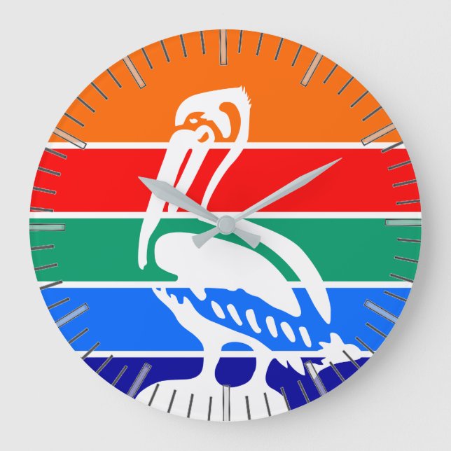 Wall Clock mit der Flagge von St. Petersburg, Flor Große Wanduhr (Vorderseite)