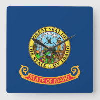 Wall Clock mit Flagge von Idaho, USA