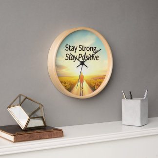 Wall Clock mit positivem Design "Bleibe stark" Uhr