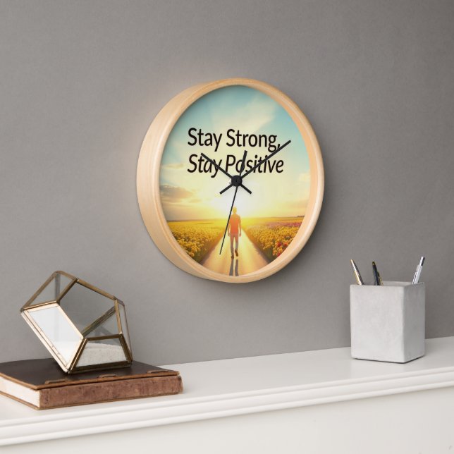 Wall Clock mit positivem Design "Bleibe stark" Uhr (Büro)