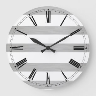 Wall Clock - Moderne römische Metallziffern gestri Große Wanduhr