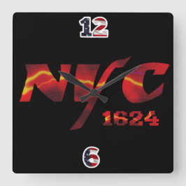 Wall Clock NYC 1624 Quadratische Wanduhr