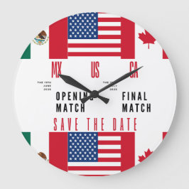 Wall Clock Opening & Final Match 2026 MX-US-CA Große Wanduhr