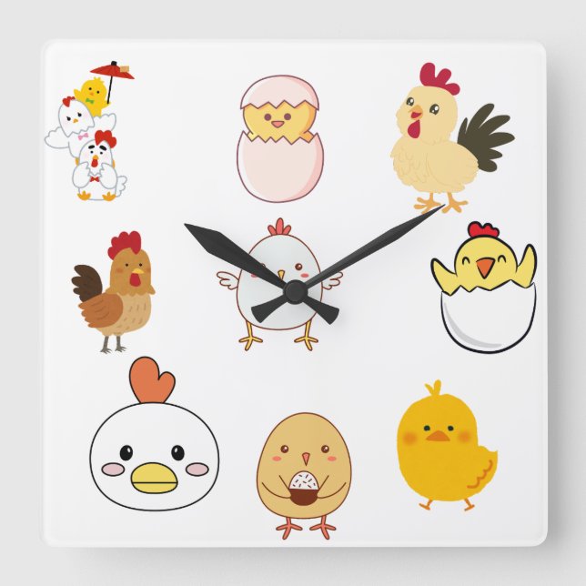 Wall Clock Quadratische Wanduhr (Vorderseite)