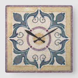 Wall Clock - Square Tile Design Quadratische Wanduhr