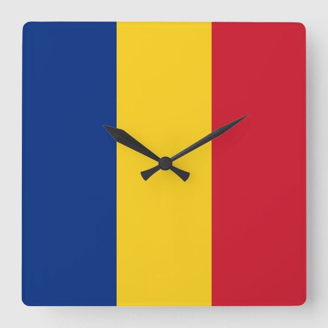 Wall Clock with Flag Quadratische Wanduhr (Vorderseite)