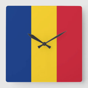 Wall Clock with Flag Quadratische Wanduhr