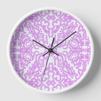 Wall Clock with Soft Pink Dream Mandala pattern Uhr