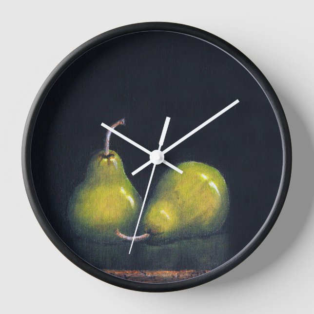 Wall Clock Zwei Birnen Uhr (Vorderseite)