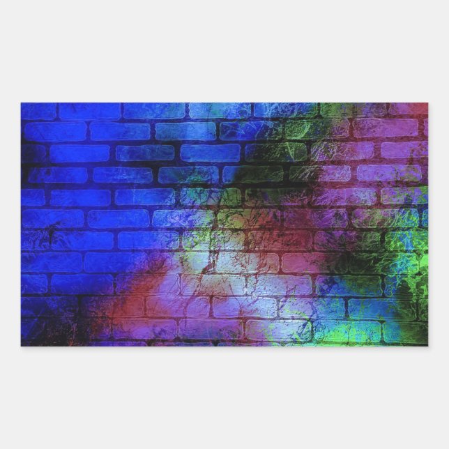 Wall Graffiti Rechteckiger Aufkleber (Vorderseite)