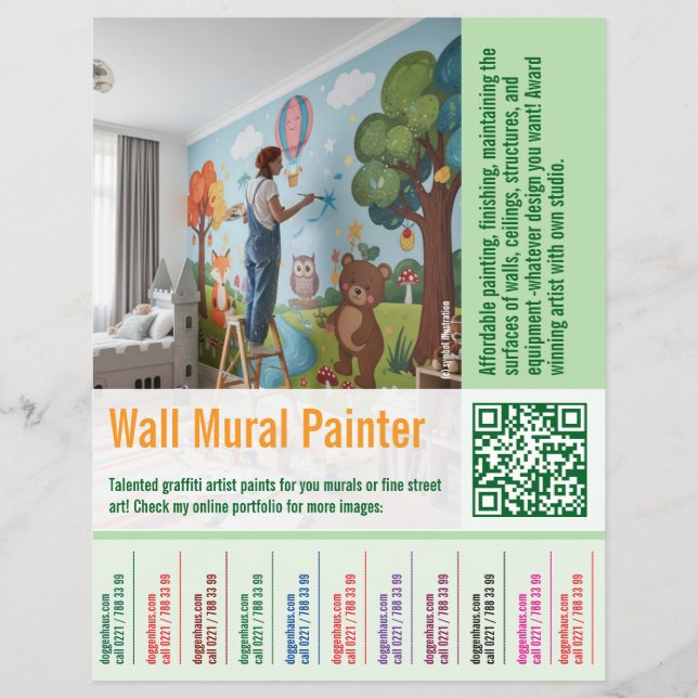 wall mural Painter job offer Tear Off  Flyer (Vorne)