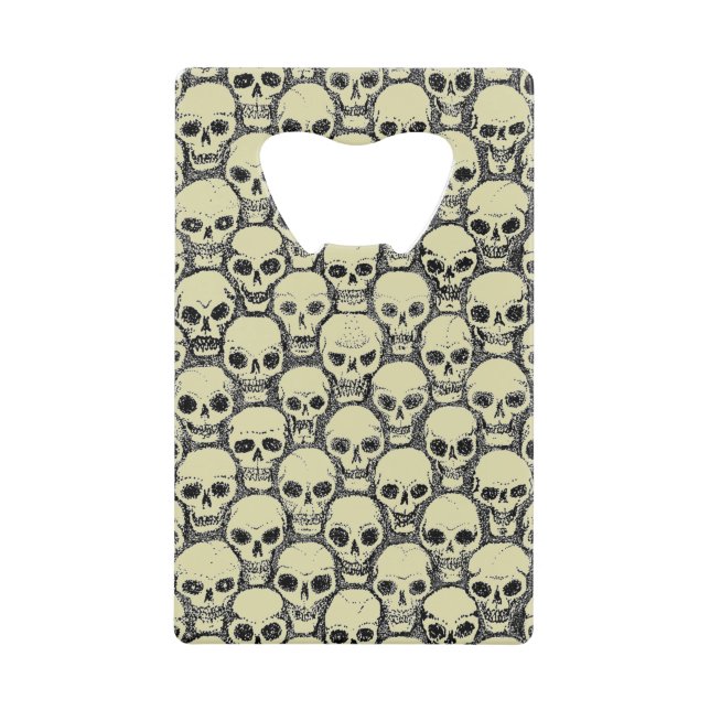 Wall o’ Skulls Geldbeutel Flaschenöffner (Vorderseite)