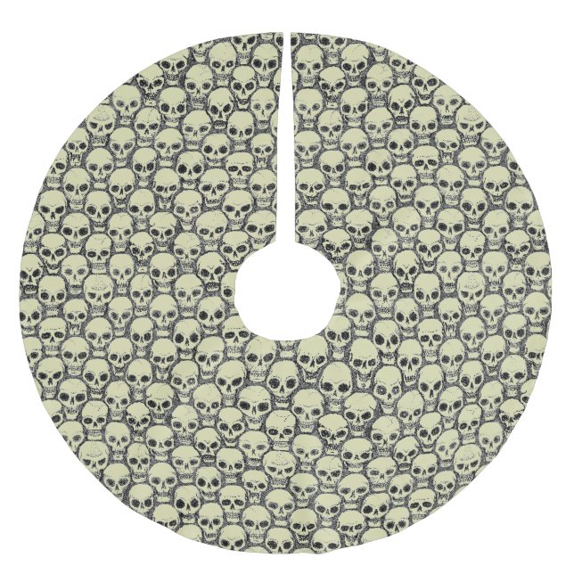 Wall o’ Skulls Polyester Weihnachtsbaumdecke (Vorderseite)