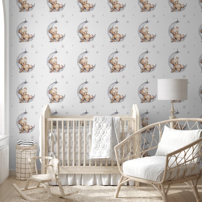Wall Paper - Bear Asleep On The Moon  Tapete (Kinder)