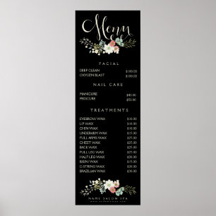 Wall Print Wellness-Center Salon Beautician Menü P Poster
