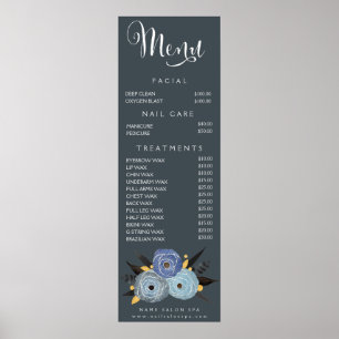 Wall Print Wellness-Center Salon Beautician Menü P Poster