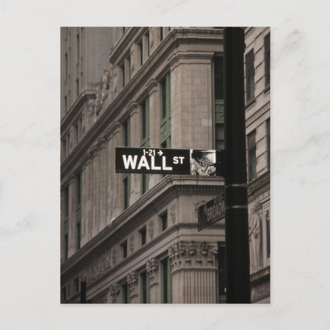 Wall St New York Postkarte (Vorderseite)