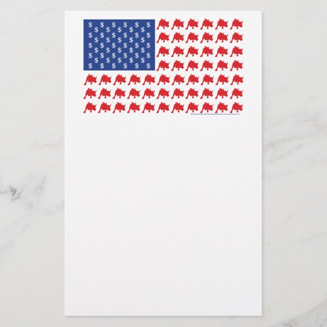 Wall Street American Flag Briefpapier (Vorderseite)