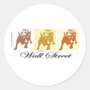 Wall Street Bull Market Runder Aufkleber