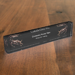 Wall Street Bull Market Stock Broker Namensplakette