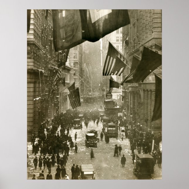 Wall Street Party, Ende des 1. Weltkriegs 1918 Poster (Vorne)