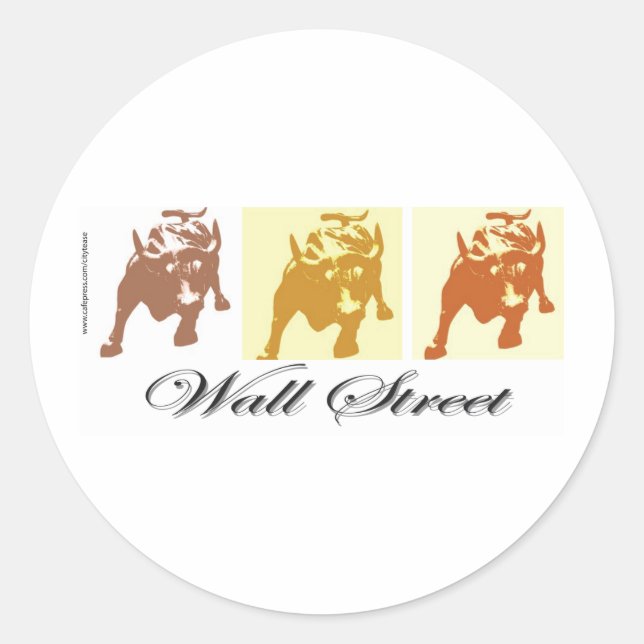 Wall Street Runder Aufkleber (Vorderseite)