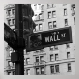 Wall Street signieren Schwarz-Weiß-Fotografie Poster